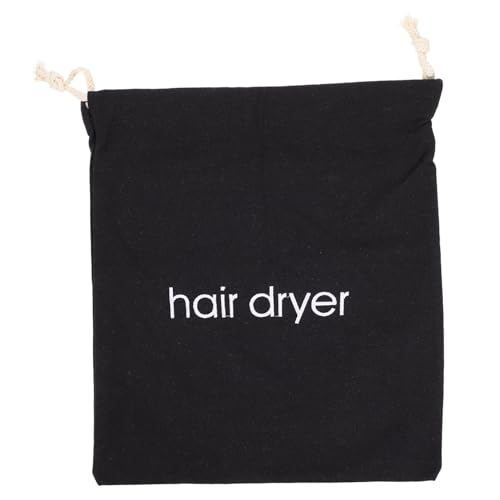 Outanaya Hair Dryer Travel Bag Portable Dustproof Storage Pouch for Hair Dryers for Travel and Guest Rooms Capacity Canvas Drawstring Design Elegant Black Embroidered Text