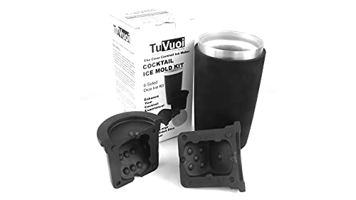 Tuvuoi Crystal Clear Dice Shape Craft Ice Maker Mold- Choose From 5 Different Shapes. Sphere, Golf Ball, Diamond, Craps Dice, Or Board Game Dice. Whiskey, Bourbon Cocktails. Designed In Usa. #TOP1
