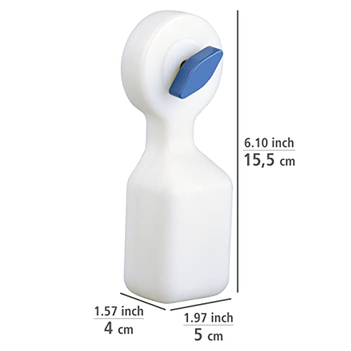 WENKO Heizkörper-Entlüfter, sauberes und schnelles Entlüften der Heizung dank Auffangbehälter mit 120 ml Fassungsvermögen, Heizungsentlüfter aus Kunststoff geeignet für gängige Heizkörper, Weiß/Blau