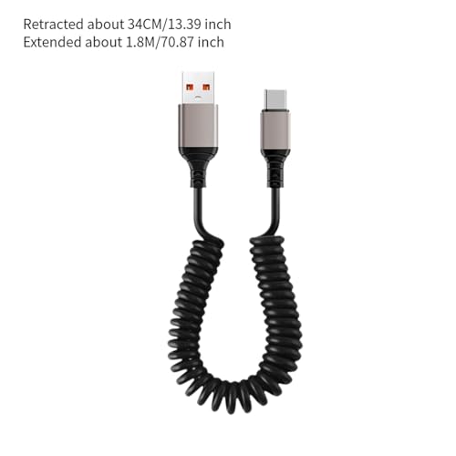 Image of BNF 2Pcs USB C Fast Charging Cable Bed Vehicle Auto Car Home Coiled Charger Cord | Cell Phones & Accessories | Cell Phone Accessories | Cables & Adapters