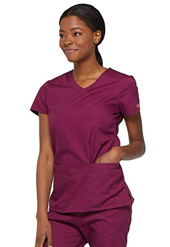 Image of Dickies Women's Jr. Fit V-Neck Scrub Top Multiple Patch Pockets
