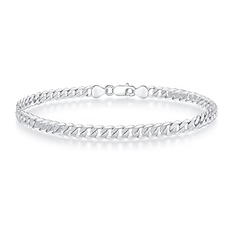 BRIJEWNES 925 Sterling Silver Cuban Link Bracelet Cover
