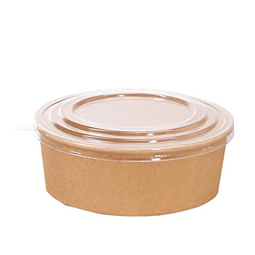 YWSJGH Carta Kraft Ciotola Lunch Box USA e Getta, Macedonia di Frutta da tavola, da asporto confezionato Bicchiere di Carta oleata (600pcs) for Il Ristorante Negozio di Frutta Snack-Bar