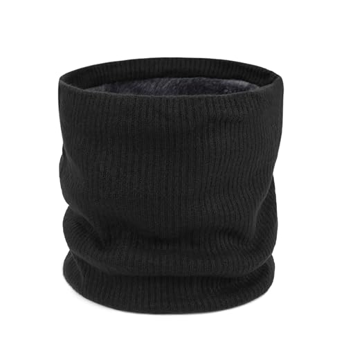Neck Warmer Winter Knit Fleece Lined Neck Gaiter Heat Trapping Thermal Ski Tube Circle Loop Half Face Mask