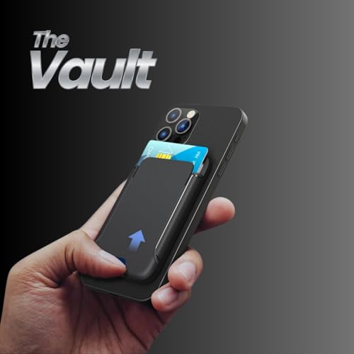 Image of The Vault Magnetic Phone Wallet & Stand - 3 Card Holder | Slim Card Holder with Phone Stand for Magsafe | Portable Electronic Device Stand | Vertical & Horizontal Mode | Laptop Screen Mount