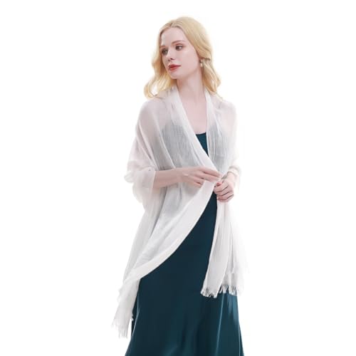 RIIQIICHY Scarf for Women Lightweight Solid Color Long Fashion Gauze Scarves Shawl Wrap2