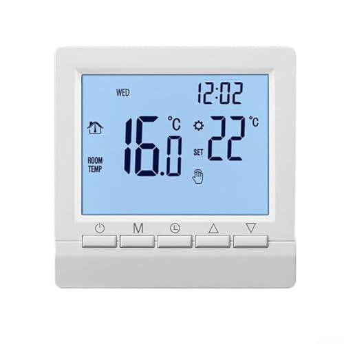 ZiStarlilife Termostato inteligente WiFi para calefacción, termostato inteligente de pared WiFi, horario y control remoto, para caldera de gas/agua calefacción por suelo
