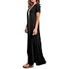 GRECERELLE-Womens-Casual-Loose-Pocket-Long-Dress-Short-Sleeve-Split-Maxi-Dresses GRECERELLE Women's Casual Loose Pocket Long Dress Short Sleeve Split Maxi Dress Black Medium