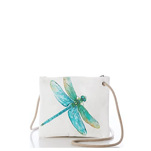 Sea Bags Recycled Sail Cloth Watercolor Dragonfly Slim Crossbody Crossbody Bags for Women Travel Purse Made in the USA - Main Image
