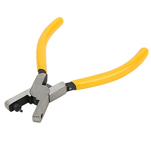 Headerbs 時計ホールパンチプライヤー レザーストラップホールパンチャー 炭素鋼アイレットツール 耐久性のある黄色のハンドル付き ベルトストラップテープ修理用
