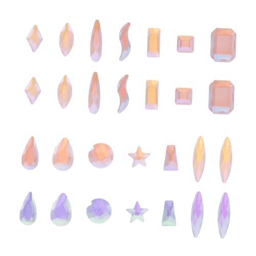 Healeved 100pcs Nail Art Studs Nail Charms Decorative Gems Lightweight Nail Decor for Travel