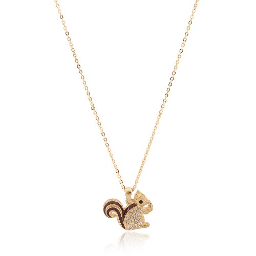 Cute Little Brown Tail Squirrel Necklace2