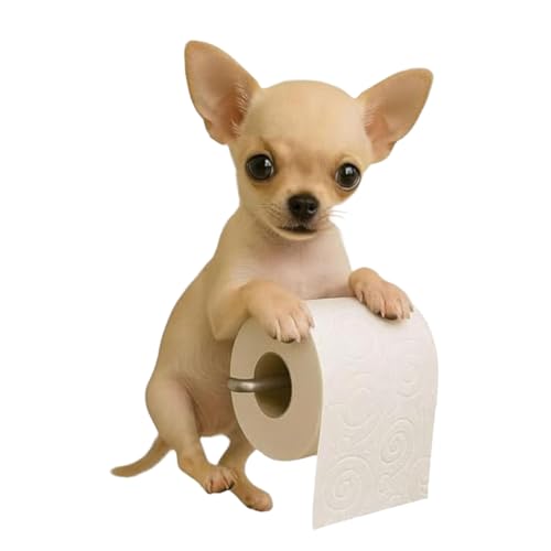 Dog Toilet Paper Holder, Cute Dog Toilet Paper Roll Holder, 3D Animal Towel Holder Wall Mount, Tissue Paper Roll Storage Stand for Bathroom Decor