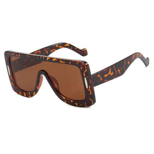 Lunettes de soleil carrées à rivets LVTFCO design monobloc punk