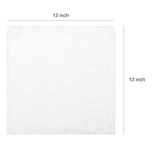 Image of 100% Cotton Dinner Napkins 12x12 Inch, Soft & Durable, Reusable Cloth Napkins for Dining, Events, and Everyday Use (White, Set of 10 (12x12))