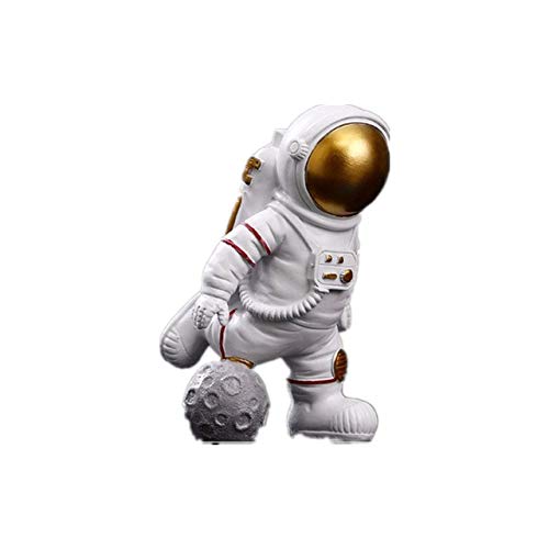 BINLIN Sculpture Artisanat Décoratives Figurines D'Astronaute en Résine Spaceman avec Sculpture De Lune Miniatures Décoratives Statues De Cosmonaute Cadeau pour Homme Et Petit Ami, C