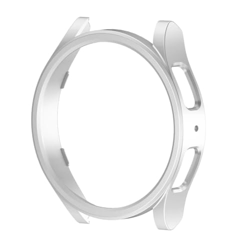 Image of T Teclusive Protective Slim Bumper Case Compatible for Galaxy Watch 4 44mm | Curved Hard Shell Bumper Side Edge Protection Cover for Watch 4 4.4cm (Silver, 44mm)