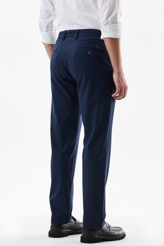 Image of SNITCH Men Chinos | Slim Fit Mid Rise Solid Pattern | Cotton Blend with Medium Stretch & Smooth Texture | Button & Zip Closure for Casual & Street Wear