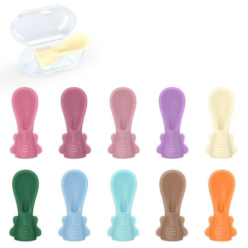 10-Pack Bulk Baby Food Pouch Spoons – Ultimate Daycare & Home Value Set – Universal Fit Silicone Dispensing Tips for Reusable & Disposable Pouches – Dishwasher Safe Spoons with 10 Travel Cases