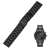 [fogman] 時計ベルト 時計バンド 交換 おしゃれ かわいい ステンレス レディース メンズ 金属 (16mm, ブラック)