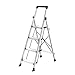 HBtower 4 Step Ladder, Lightweight Aluminum Ladders for Home with Tool Tray, Anti-Slip Folding Step Stool for Adults, Strudy Portable 330LBS Capacity