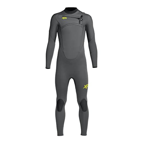 XCEL Traje de Neopreno Junior Comp 4/3mm Chest Zip Graphite - Unisex - 100% Ultra Flex - NANOPRENE Lite - CALIZ Japonesa