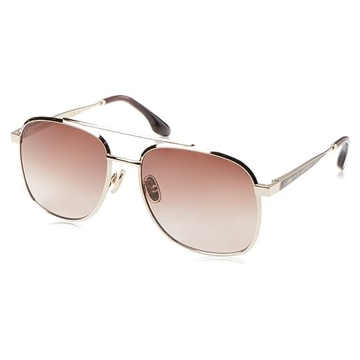 Victoria Beckham VB233S Sunglasses, 702 Gold Brown, 58 Unisex