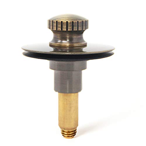 TubSTRAIN Universal Lift n Lock (Push Pull) Bath Tub/Bathtub Drain Stopper includes 3/8 and 5/16 Fittings with Hair Catchers/Strainers (3 Nos) to Eliminate Drain Clogs;Antique Brass; PF0956-AB-LL-S