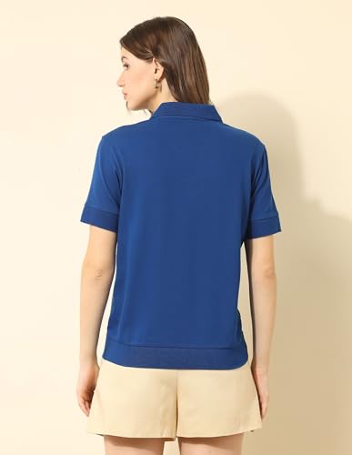 Image of U.S. Polo ASSN. Women's Cotton Solid Loose Fit Polo Shirt
