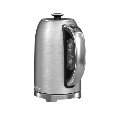 BOHOME Electric Kettle, 1.7L/1500W, Stainless Steel, Digital Touch Panel, Keep Warm Function, Auto Shutoff, BPA-Free, Hot Water Kettle for Coffee & Tea, No Plastic Contact with Water