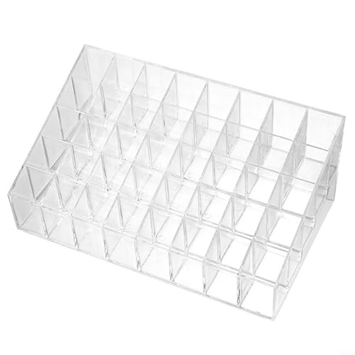 Caja organizadora transparente de maquillaje para pintalabios de 36/40 rejillas, soporte para joyas, para el hogar, baño, escritorio, pintalabios, accesorios (40 rejillas)