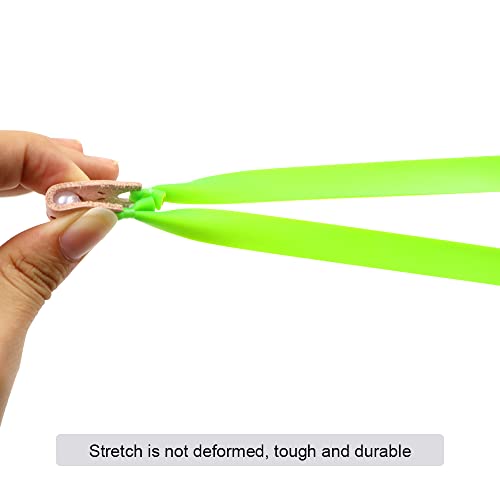 Chihutown 12 Pieces Slingshot Flat Rubber Bands 1mm Thickness, Elastic Rubber Band Bungee Replacement for Slingshot Catapult Hunting, Hunting Catapult Elastic Bungee (green)