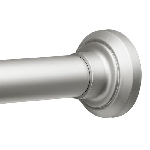 Image of ENJOYBASICS 1 inch Nickel Shower Curtain Rod, 30-64 inch Adjustable, Secure Tension