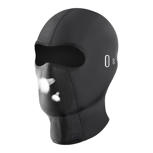 Cagoule Moto Homme Respirante en Nylon et Élasthanne – Légère et Extensible, avec Trous pour Lunettes, Cagoule Ski et Vélo Coupe-Vent pour Moto et Sports de Plein Air, Noire