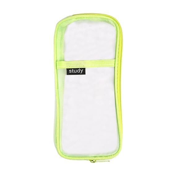 KDG TREADS Clearly Visible Grid Pen Cases Organizer | Clear Cute Pencil Pouch School Stationery Organizer Teen Girls Boys Transparent Art Supplies Case Travel Office College Gift (Green)