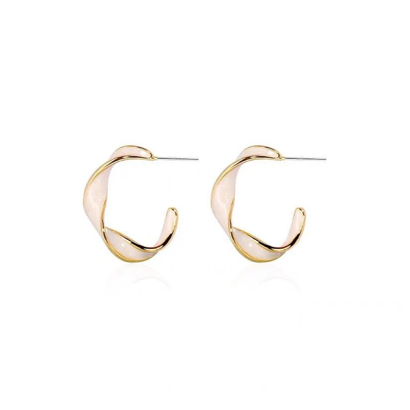 Adornity Korean Western Jewelery Earrings For Women Fashion twisted hoop Earrings for Girls Lavender Alloy Hoop Earring Best Gift Jewellery