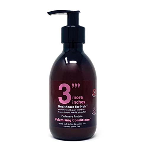3'''More Inches Cashmere Protein Volumising Conditioner 250ml - For Fine to Medium Hair - Repair and Strengthen - Thickening and Added Volume - With Citrus Fruit and Coconut Extract - Silicone Free