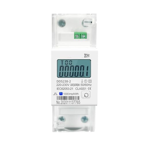 Compteur d'énergie active kwh monophasé bidirectionnel 100A sur rail DIN pour tableau électrique