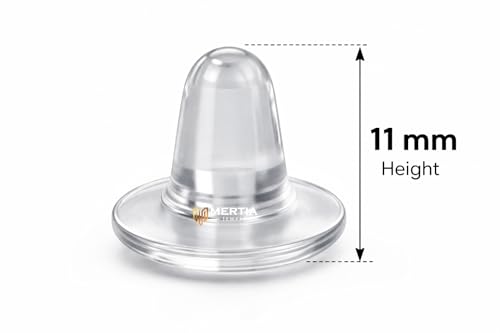 Image of Mertia Earring Back Stopper (200 Pcs) - Secure Earring Backs for Studs, Earrings Back Stopper, Silicone Earring Back Stopper, Earring Safety Backs & Ear Lobe Support