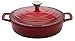 Produktbild ELO Servierpfanne mit Deckel 28 cm, Gusseisen Kirschrot, hochwertige Emailllierung, einfache schnelle Reinigung, antihaftbeschichtet, backofengeeignet, Servierpfanne Indutkion, kirschrot