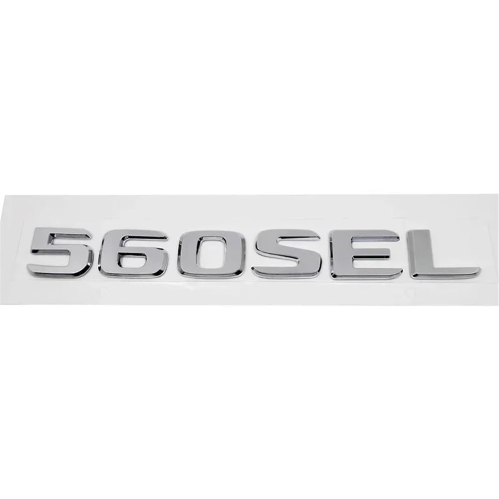 YTQMoreBNZ YYDStes ABS Car Rear Trunk Letter Emblem Tail Number Badge Sticker Compatible With Mercedes Benz 230E 300E 300SEL 300SE 500SEL 560SEL 600SEL