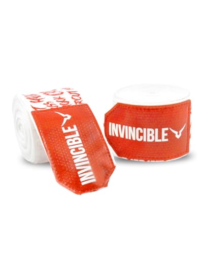 Image of Invincible Mexican Style Semi-Stretch Hand Wraps (White Upper Cut, 4.5 Meter)