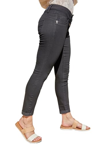 Royalty For Me Womens YMI Jeans Women's Wannabettabutt 3-Button Cuffed Denim Jean2