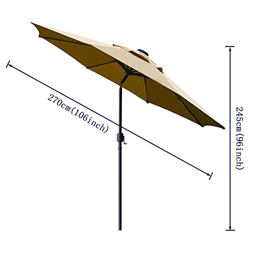 Outdoor Garden Parasol with Tilt Mechanism - Round Windproof Umbrella for Patio, Lawn & Garden - UV Protection Shade Canopy for Outdoor Use - Image 4