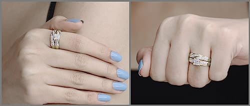 Dazzlingrock Collection Round White Diamond Cluster Style Matching Wedding Trio Ring Set for Him & Her (0.30 ctw, Color I-J, Clarity I2-I3) in 10K Gold2