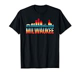 Retro Vintage Milwaukee Skyline City Trip Wisconsin Souvenir T-Shirt