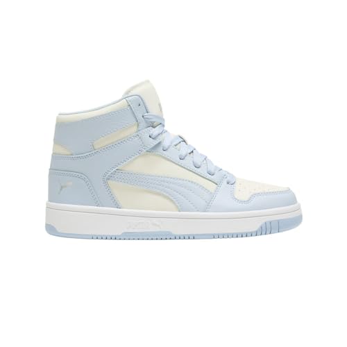 Puma Rebound Layup Mid blanc et argent au design rétro basket