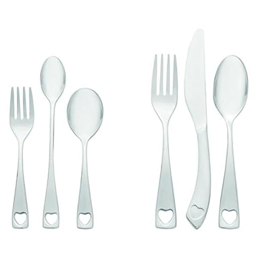 Oneida Little Love 6 Piece Fine Flatware Progress 18/10 Stainless Steel, Silverware Set