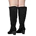 RF ROOM OF FASHION Women's Wide Calf Block Heel Knee High Dress Boots (BLACK SU, Size 6.5)