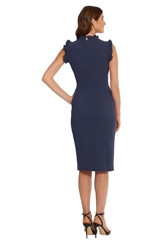 Image of Maggy London Womens Ruffle Neck and Armhole Sheath Dress